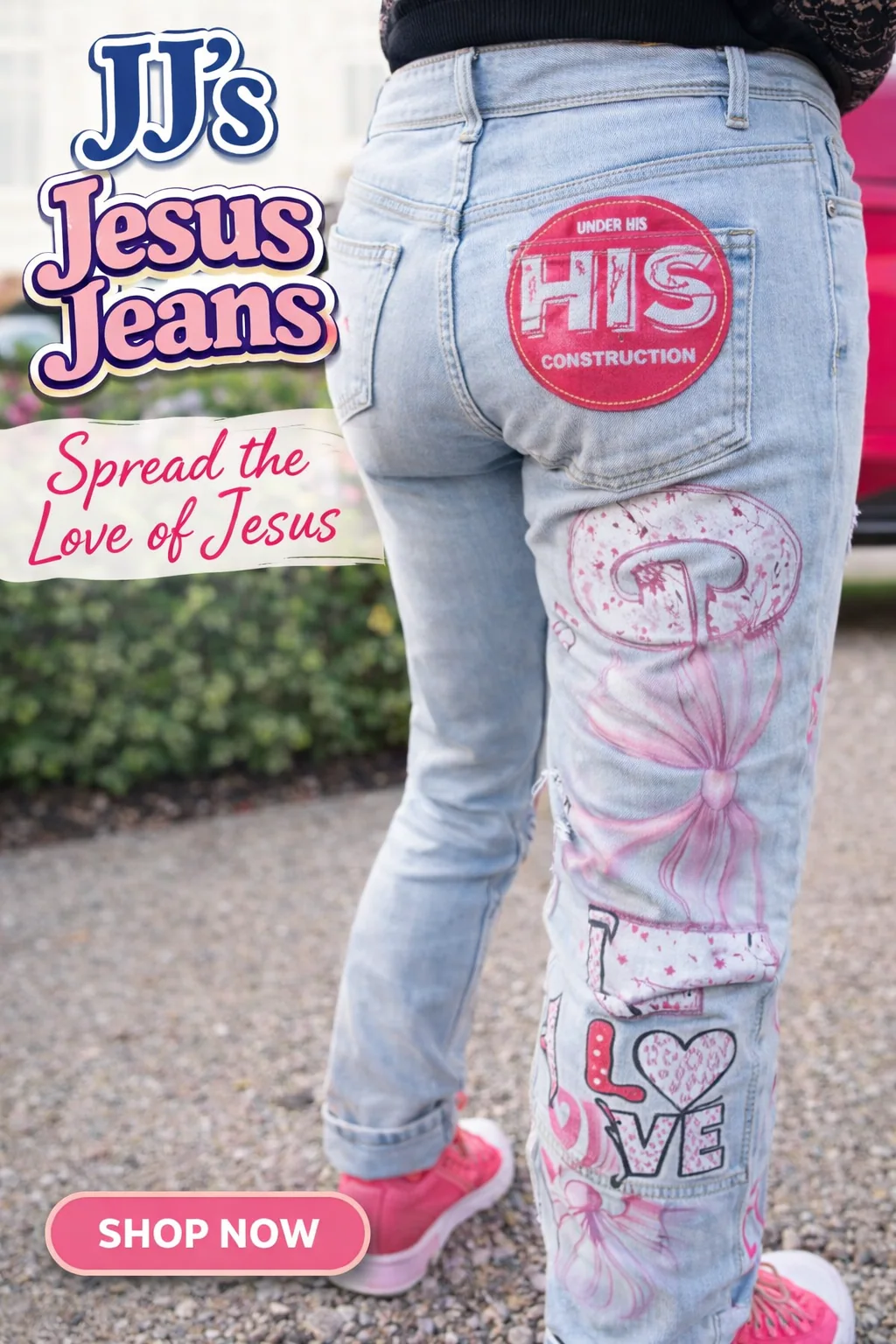 Hand-decorated JJ's Jesus Jeans